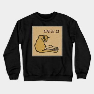 Vintage cat reads classic literature Crewneck Sweatshirt